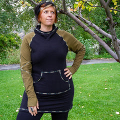 Hemp Dream Gardner Tunic ~ Black & Moss Green