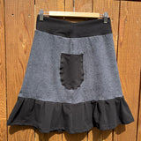 Hemp Ruffle Skirt - Limited Edition ~ Black Paisley with Pockets