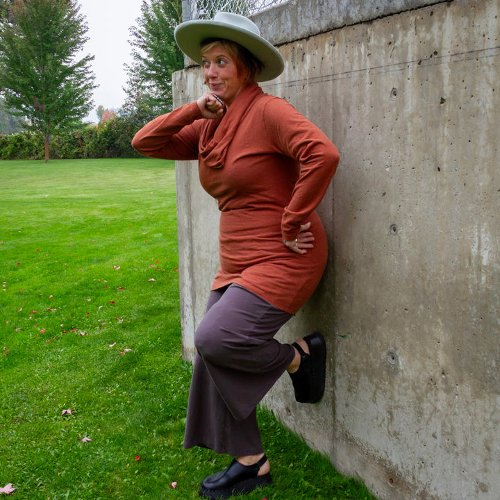 Hemp Simple Cowl Tunic Dress