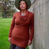 Hemp Simple Cowl Tunic Dress