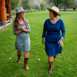 Merino Wool Lupine Dress - 3/4 Sleeve