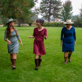 Merino Wool Lupine Dress - 3/4 Sleeve