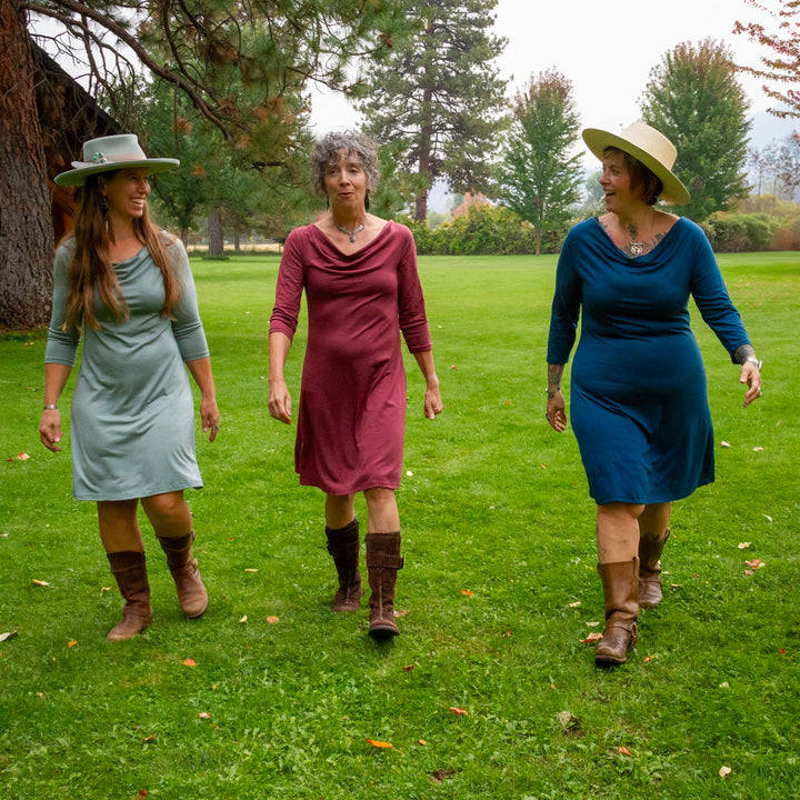 Merino Wool Lupine Dress - 3/4 Sleeve