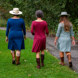 Merino Wool Lupine Dress - 3/4 Sleeve