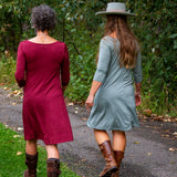 Merino Wool Lupine Dress - 3/4 Sleeve
