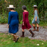 Merino Wool Lupine Dress - 3/4 Sleeve