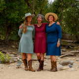 Merino Wool Lupine Dress - 3/4 Sleeve