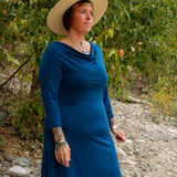 Merino Wool Lupine Dress - 3/4 Sleeve