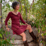 Merino Wool Lupine Dress - 3/4 Sleeve