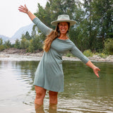 Merino Wool Lupine Dress - 3/4 Sleeve