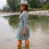 Merino Wool Lupine Dress - 3/4 Sleeve