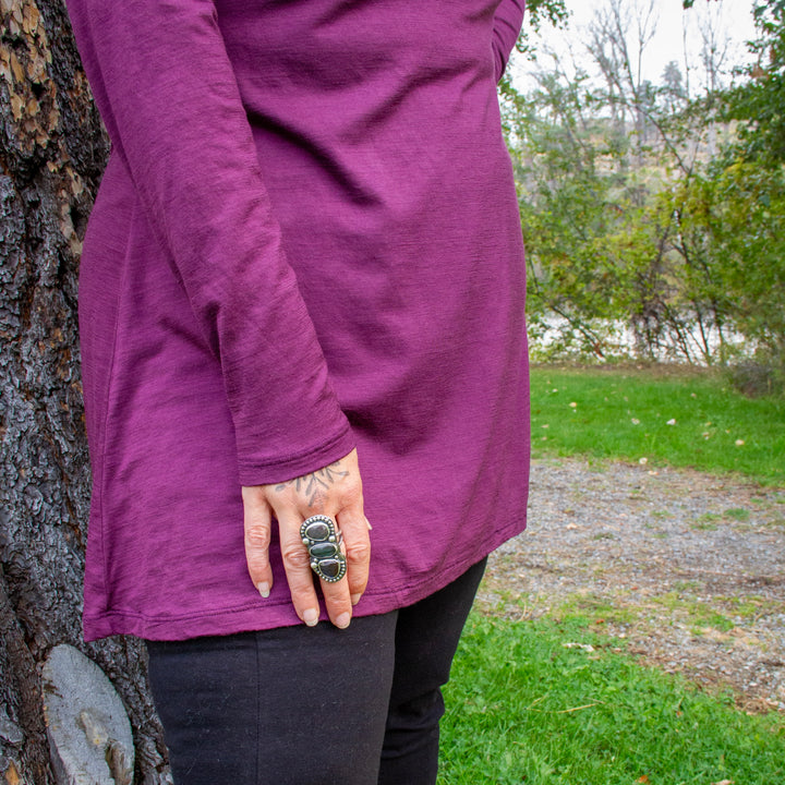 Merino Wool Aster Tunic Dress - Long Sleeve