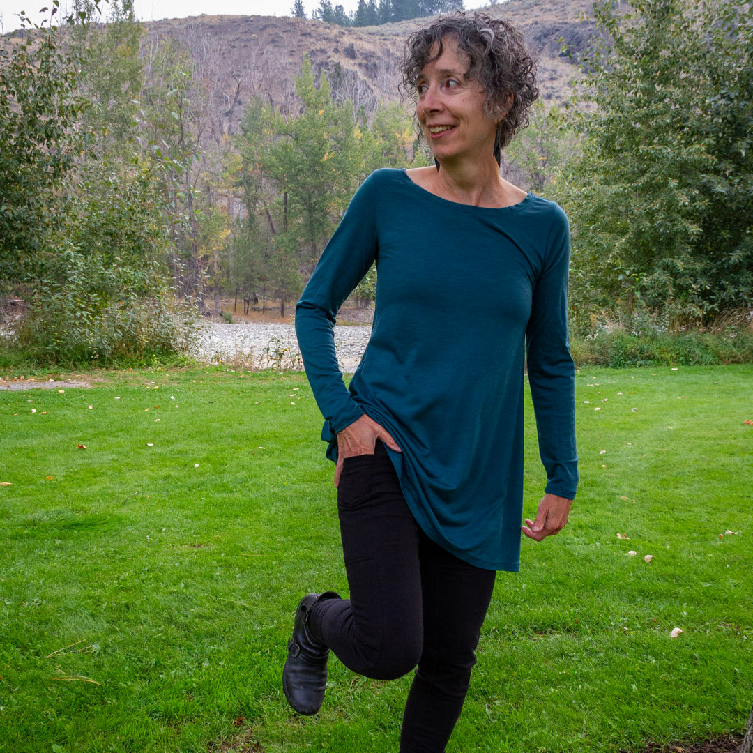 Merino Wool Aster Tunic Dress - Long Sleeve