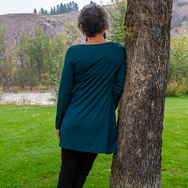 Merino Wool Aster Tunic Dress - Long Sleeve