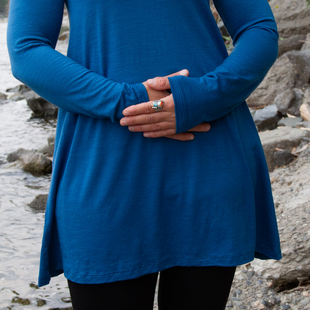 Merino Wool Aster Tunic Dress - Long Sleeve