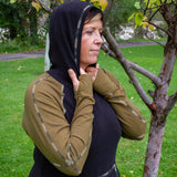 Hemp Dream Gardner Tunic ~ Black & Moss Green