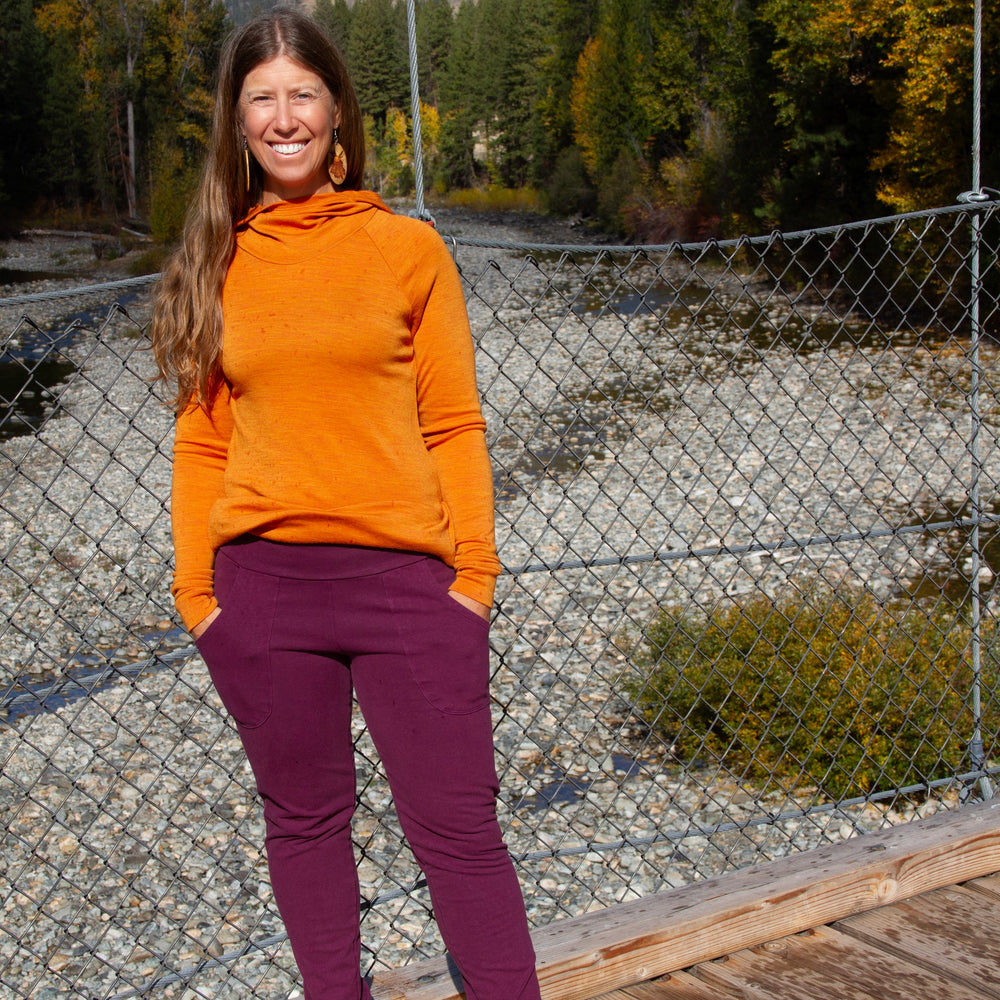purple hemp yoga pants