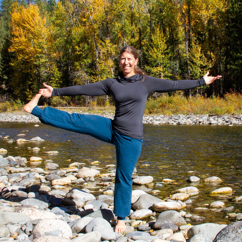 eco-friendly stretchy hemp yoga pants with cuffs
