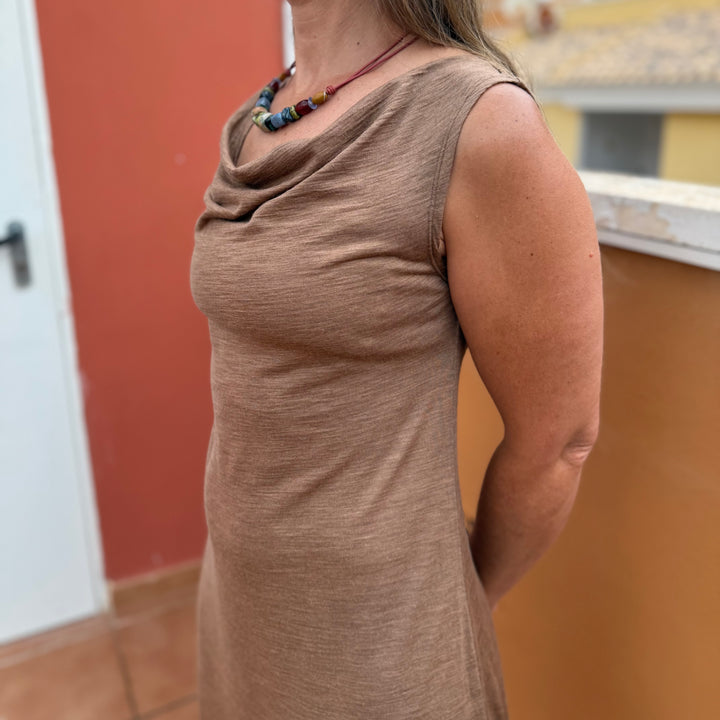 Merino Wool Lupine Simple Tank Dress