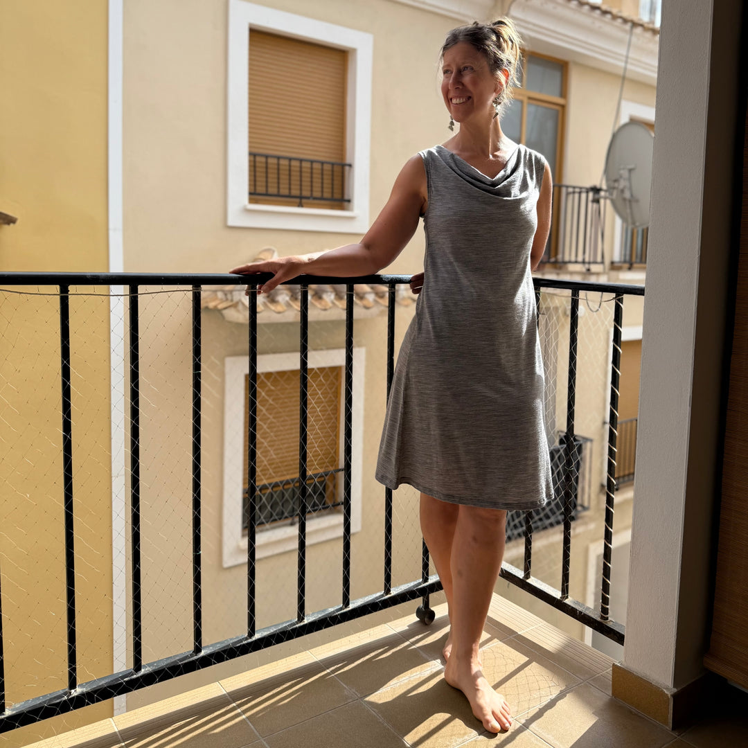 Merino Wool Lupine Simple Tank Dress
