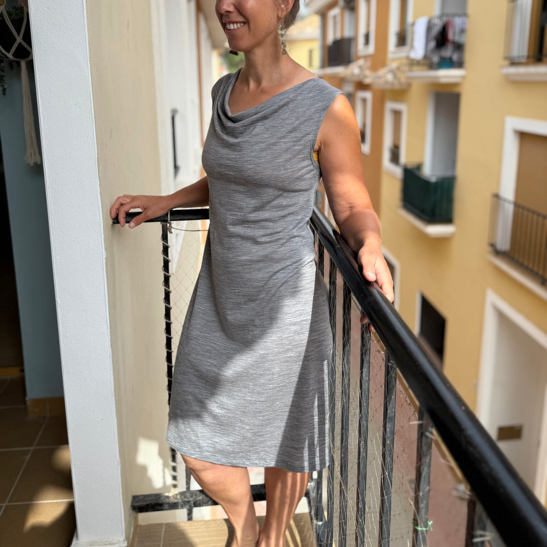 Merino Wool Lupine Simple Tank Dress