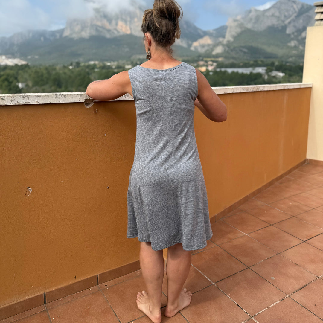 Merino Wool Lupine Simple Tank Dress