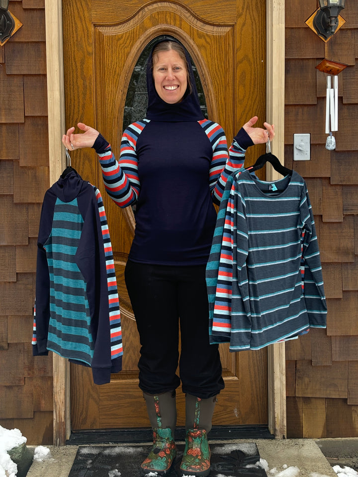 Merino Wool Trail Breaker Hoodie - Stripes - Men/Unisex Sizing