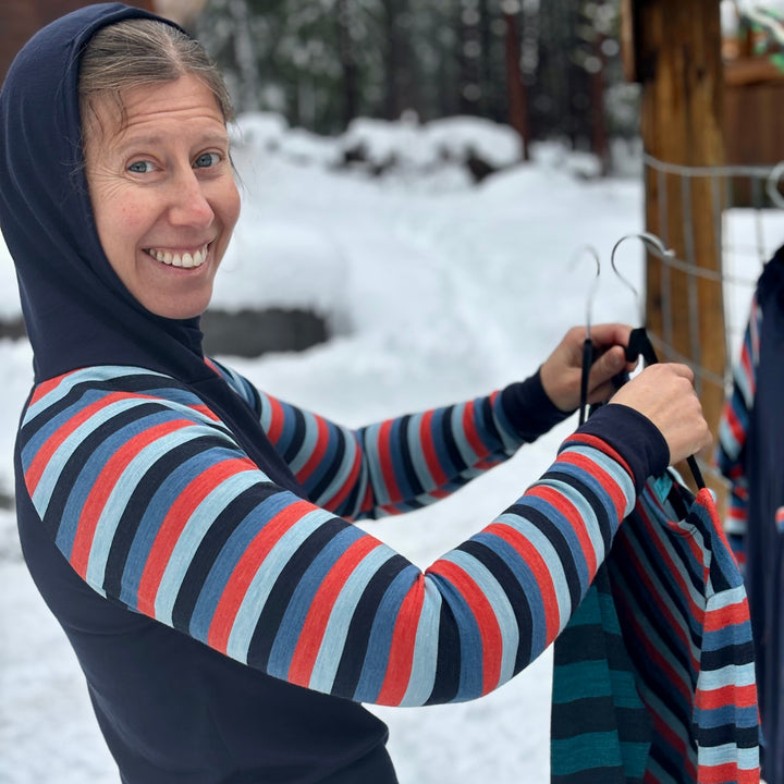 Merino Wool Trail Breaker Hoodie - Stripes - Men/Unisex Sizing