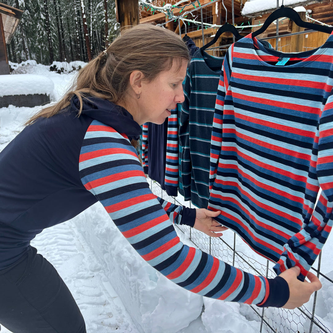 Merino Wool Trail Breaker Hoodie - Stripes - Men/Unisex Sizing