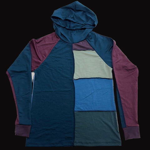 Women's Merino Wool Spontaneity Hoodie - Medium - Blue/Purple