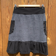 Hemp Ruffle Skirt - Limited Edition ~ Black Paisley with Pockets