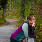 Women's Merino Wool Spontaneity Hoodie - Medium - Purple/Teal