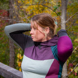 Women's Merino Wool Spontaneity Hoodie - Medium - Purple/Teal