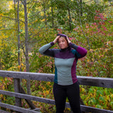 Women's Merino Wool Spontaneity Hoodie - Medium - Purple/Teal