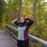 Women's Merino Wool Spontaneity Hoodie - Medium - Purple/Teal