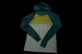 color block hoodie with a black background