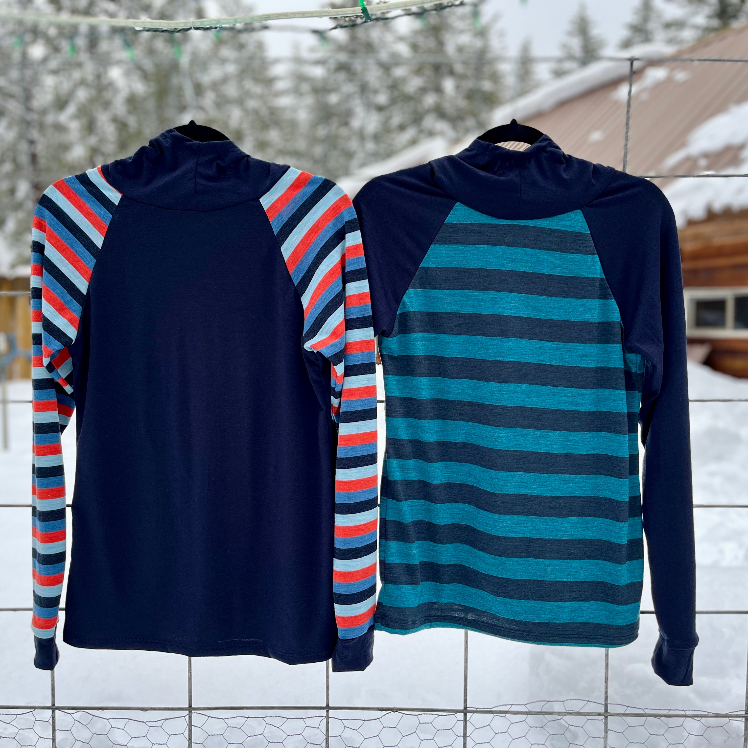Merino Wool Trail Breaker Hoodie - Stripes - Men/Unisex