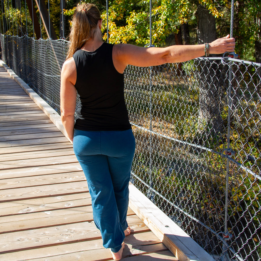 merino wool racer back yoga tank top by intertwined designs
