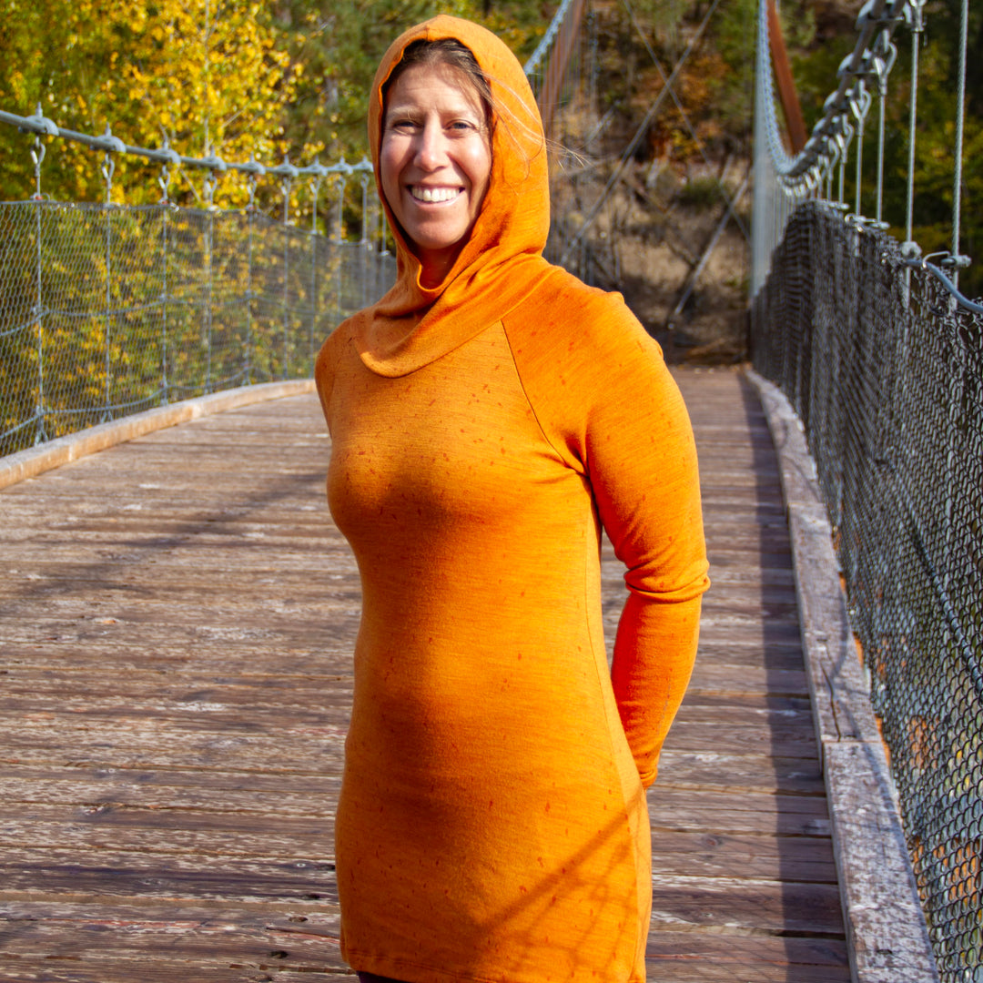 Merino Wool Hooded Cowl Tunic Shirt