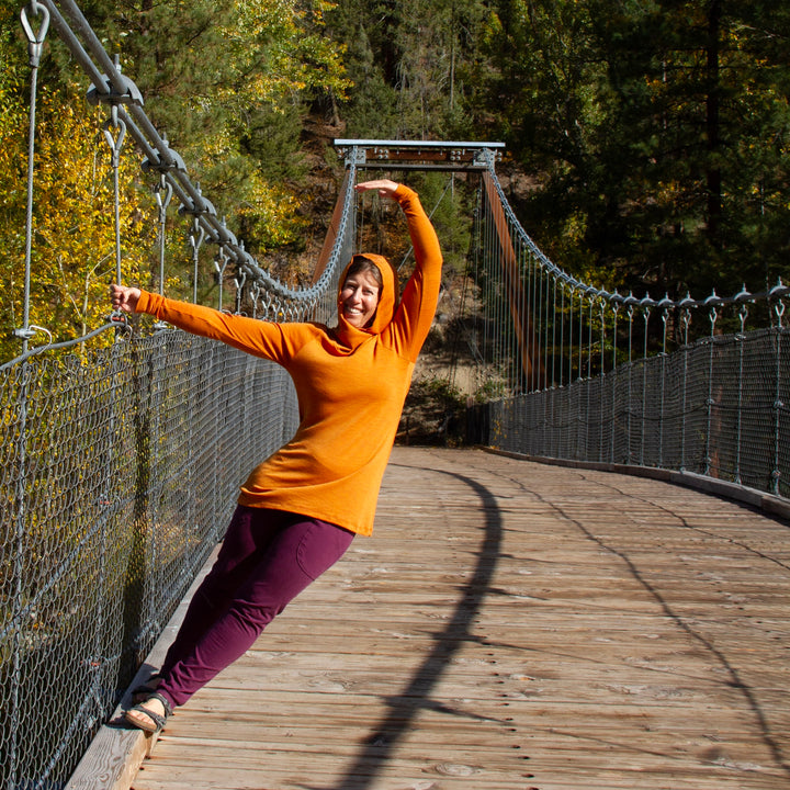 Merino Wool Hooded Cowl Tunic Shirt