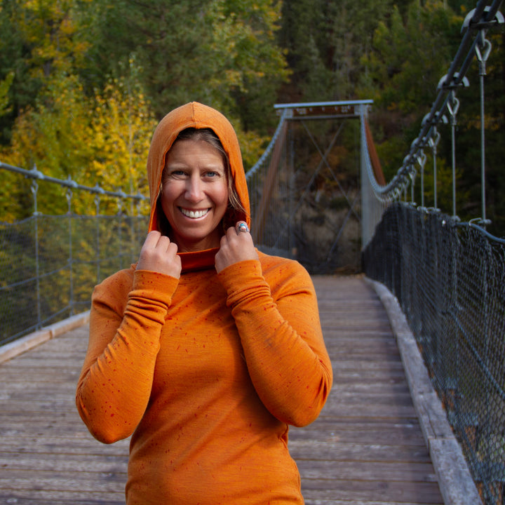 Merino Wool Hooded Cowl Tunic Shirt